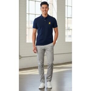 Psycho Bunny By Robert Godley Polo Shirt Mens 5 Navy Pima Cotton Crossbones Logo